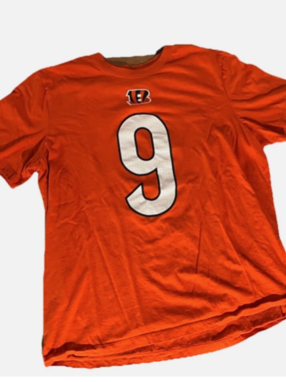 Nike Joe Burrow Bengals Shirt Mens XL Orange NFL #9 Football Tee